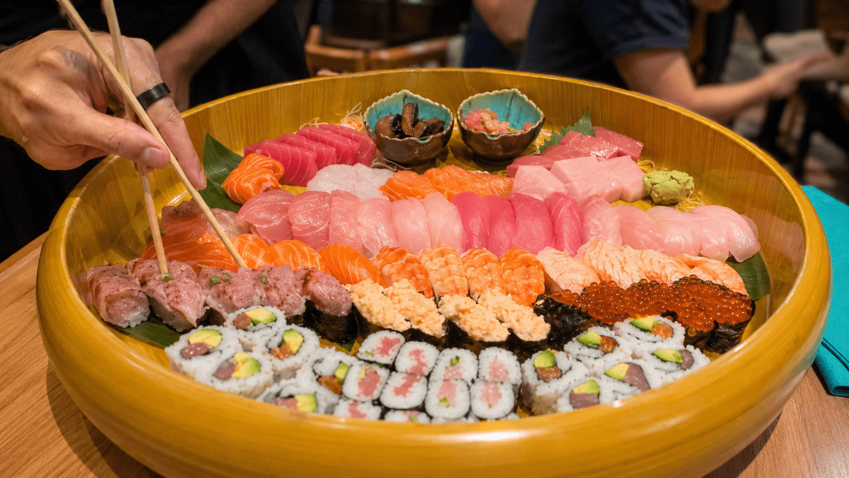 A sushi and sashimi lunch combination at Matsuri