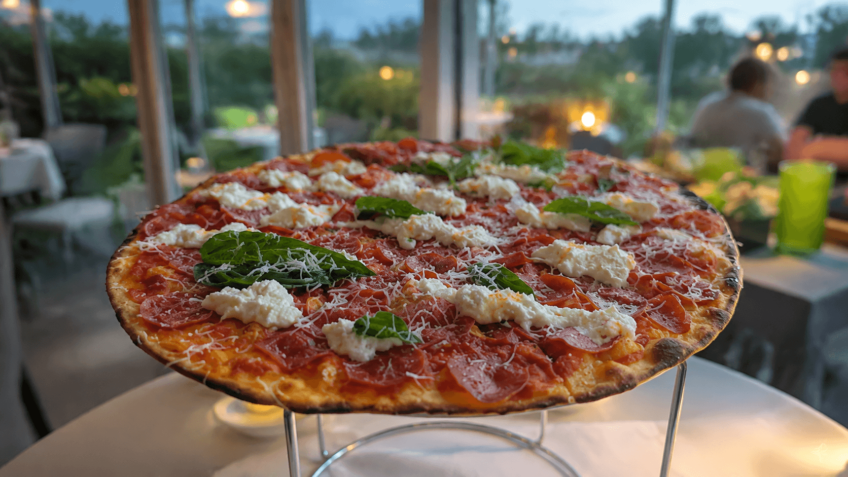 Thin, crisp Roman-style pizza at Petralunga